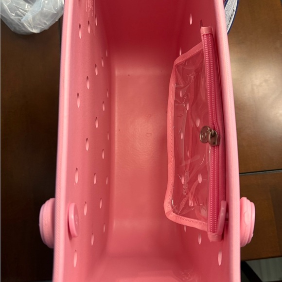 NWT BOGG BAG Pink Perforated Tote - Picture 7 of 9